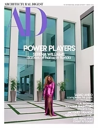 Architectural Digest magazine cover for the issue featuring the NGD Interiors Southampton historic dining room