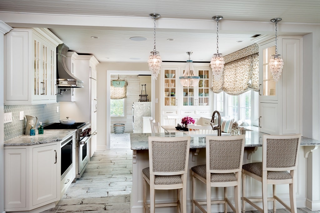 Beach House Chic White Kitchen Featuring Nina Green Signature Series Cabinetry Overview
